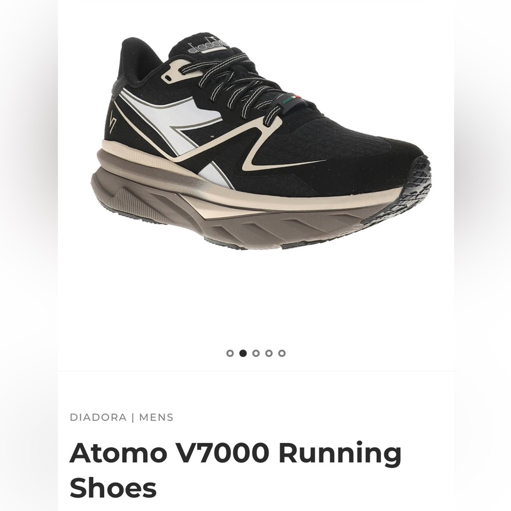 Diadora Black and Beige Women's Athletic Running Shoes